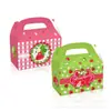 Dd155 Amazon Rojo Fresa Blanco Verde Blanco Cartón Regalo de Cumpleaños Dulces Bolsa Tote Caja