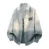 Chamarra Camisa de Hombre Tangkez Otoño Chaqueta de Mezclilla Marca Elegante de Moda para Adolescentes Camisa de Color Degradado para Hombres para Usar al Aire Libre