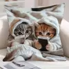 Funda de Almohada de Gato Más Vendida de Temu, Funda de Cojín Decorativa para el Hogar de Animales Linda y Divertida, Hecha a Medida y Disponible para Dropshipping