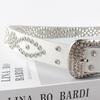 Qin Kunyi Europeu e Americano Simples Pin Fivela Punk Couro Genuíno Feminino Retro Feminino Estudante All-match Strass Decorativo Cinto de Couro Na Moda