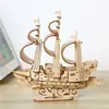 Modelo de Barco Holandés Rompecabezas 3D de Madera Modelo Bloques de Construcción de Madera Ensamblaje Juguete Educativo para Niños Regalo Hecho a Mano DIY