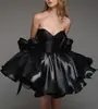 Vestido de Festa Liso com Alças Finas e Design de Laço, Vestido Curto para Festas de Aniversário e Bailes, Vestido para Mulheres Baixas