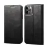 Adecuado para Iphone11 Funda para Teléfono Móvil con Tarjetero Imitación Piel de Vaca Cera Aceite 11 Pro Max Flip Funda Protectora Anti-Doblado