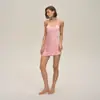 Nueva Exportación Europea y Americana Encaje Delgado Sexy Satén Chifón Tirantes Camisón Casual y Cómodo Ropa de Casa Dq3920