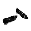 Zapatos de tacón bajo para mujer con punta fina, tacón grueso y pedrería, de corte bajo, nuevos de otoño 2026, elegantes, color negro esmerilado, para el trabajo