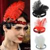 Accesorios para el cabello de plumas del Gran Gatsby para mujer diadema de diamantes para fiesta de disfraces de boda cena actuación