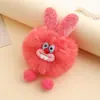 Llavero de Muñeca Conejo Boca Grande de Peluche Colorido Lindo Nutria Falsa Piel de Conejo Colgante para Coche Mochila Accesorios Estilo Ins