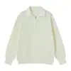 Suéter de Punto Nuevo Otoño 2026 para Hombre Manga Larga Color Sólido Estilo Pareja Cremallera Cuello Semiabierto Solapa Suelta Top