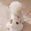 Roupas de Cachorro Bordadas com Urso de Desenho Animado para Outono e Inverno, Colete de Lã Espesso e Quente para Cães e Gatos de Porte Pequeno e Médio (Teddy)
