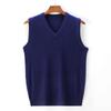 Colete de suéter masculino jovem outono e inverno 2024 colete V-neck gola coração de galinha suéter pull-over colete de negócios suéter