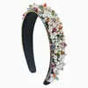 He Ming Industria Pesada Europea y Americana Diadema de Perlas Cosida a Mano Diadema de Perlas y Cristales Barrocos Accesorios para el Cabello de Gama Alta Pinzas para el Cabello