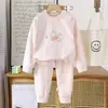 Novos Conjuntos Infantis Outono e Inverno, Roupas e Calças de Outono, Roupas Infantis 100% Algodão, Pijamas Infantis Casuais Fofos, Fornecimento de Fábrica