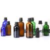 Tapa Antirrobo Botella de Vidrio Marrón Esencia Hidrosol Botella Cosmética 30ml Gotero Azul Vidrio Botella de Aceite Esencial