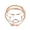 Tobillera de Cadena Gruesa Retro Personalizada Transfronteriza Europea y Americana Juego de Tobillera Retro Estilo Frío Ins para Mujer