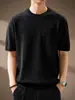 Camiseta de punto de manga corta con textura de burbujas 3D para hombre, nueva colección de verano 2026, corte holgado, cuello redondo, manga corta