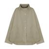 Gabardina Casual de Popelina de Algodón Ligera con Tratamiento de Aceite y Cera, Corte Relajado y Fluido, Cuello Alto de Doble Uso, Mangas Murciélago, Silueta en A Estructurada para Otoño