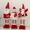 Suministros de decoración navideña transfronterizos: figura telescópica roja de Papá Noel, adorno para escaparate, decoración de ambiente festivo para personas mayores