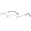 Nuevo marco de gafas para mujer con forma de trébol de cuatro hojas y espejo plano, marco metálico de media montura, se puede equipar con miopía