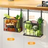 Estante de Almacenamiento para Gabinete de Cocina del Hogar Organizador Multifuncional para Colgar en la Puerta Estante de Almacenamiento para Sala de Estar Cesta de Almacenamiento para Film Transparente Estante para Frutas