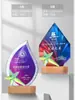 Personalización de Trofeo de Cristal Creativo Madera Maciza Competencia Infantil Medalla de Honor Ceremonia de Premiación de Empleados de Empresa