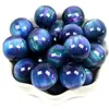 Cuentas de Ojo de Gato Iridiscentes de 16 mm Hechas a Mano con Cuentas de Resina para Pintura al Óleo Cuentas Sueltas Cuentas para Pulseras Accesorios de Joyería DIY Venta al por Mayor