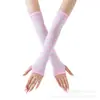 Guantes Largos Estilo Coreano de Algodón con Rayas Blancas y Negras Sin Dedos Mangas para Brazos Venta al por Mayor Cosplay Anime Mangas Largas para Muñecas