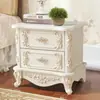 2026 Novo Estilo Europeu Mesa de Cabeceira Pintada Minimalista Moderno Madeira Maciça Quarto de Casa Estilo Italiano Gabinete de Armazenamento de Cabeceira Gabinete de Sofá