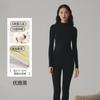 Suéter de Algodão Fino com Gola Média, Escovado, Classe A, Algodão 7A Antibacteriano, Slim Fit, Peça Básica Versátil, Top Único de Inverno para Mulheres