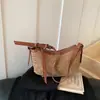Nova Bolsa Tecida Arco-Íris 2026 para Mulheres, Bolsa de Ombro de Palha de Verão Nicho, Bolsa Transversal Versátil, Bolsa de Braço Fashion