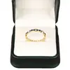 Anel Circular Dourado Branco Azul Diamante Cor Combinada Personalidade Joker para Commuter AliExpress Transfronteiriço Europa e Estados Unidos Venda Quente Atacado