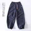 Pantalones Largos Casuales Versátiles de Corte Holgado Estilo Pareja Estilo Montaña Hechos de Tela de Algodón Lavado 12719