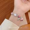 Nova Pulseira de Contas Rosa Coração de Menina KT Cat Moda Dopamina Sino de Gato Pulseira Desenho Animado