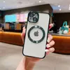 Adecuado para funda de teléfono iPhone15ProMax Apple 13/14 carga inalámbrica chapado anillo de atracción magnética transparente 12 funda blanda