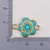 Accesorios para Collares DIY Transfronterizos Conectores Impresos de Colores Flor con Doble Agujero Colgantes de Esmalte con Forma de Flor Mandala