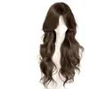 Peluca completa para mujer, estilo coreano, con cabello largo, ondulado y voluminoso, cuero cabelludo moderno y de aspecto realista, adecuada para el uso diario