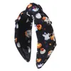 Tela Nueva Estampada con Elementos de Halloween, Accesorios para el Cabello con Diamantes, Sombrero de Calabaza Fantasma, Diadema de Moda Festiva Estampada para Mujeres