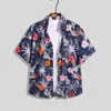 Ropa de árbol de coco de Sanya, talla grande, suelta, para parejas, estilo hip-hop, manga corta, camisa de flores Mahjong, estilo retro de Hong Kong, estilo japonés para hombres y mujeres