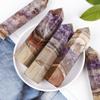 Venta al por mayor de fábrica Artesanías transfronterizas de cristal natural Adornos de decoración del hogar Regalos Piedra en bruto Ágata Amatista Pilar de punta única
