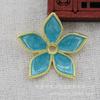 Acessórios de Joalheria, Esmalte Imitando Jade, Azul Queimado, Cobre com Preservação de Cor DIY Feito à Mão, Flores Grandes e Pequenas, Material Estilo Antigo B3371