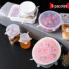 Utensílios de cozinha, capa de silicone para conservação de alimentos, conjunto com 6 peças de filme plástico elástico multiuso, em estoque, atacado de fábrica