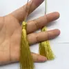 Borla de Hilo Dorado y Plateado de 7CM Nudo Chino Cuerda para Colgar Joyería Hecha a Mano Accesorios Colgante para Ropa Cuerda para Textiles del Hogar