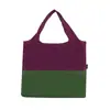 Nueva Bolsa de Compras Plegable de Gran Capacidad, Ultraligera, Bloques de Color, Bolso de Hombro Moderno y de Moda, Bolsa de Mano para Compras en el Supermercado