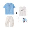 Roupas de Moda Hip-Hop Infantil para Meninos e Meninas Marca de Moda Hip-Hop Camisa Larga Shorts Rasgados conjunto Roupa de Performance Hiphop