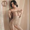 Roupão Ruo sexy sexy lingerie rede paixão entrepernas aberta meias macacão vazado peça única meias meias de rede conjunto 81