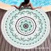 Toalla de playa redonda con borlas estampadas de fibra ultrafina, superventas transfronteriza, tapete de playa para la costa, toalla de baño grande para la playa y la natación