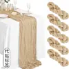 Novos produtos transfronteiriços Caminho de mesa enrugado Gaze Toalha de mesa translúcida Toalha de mesa para festa de feriado Toalha de mesa de casamento Twist Caminho de mesa enrugado