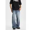 Jeans Retrô 2026 de corte solto e perna larga, unissex, calça comprida casual streetwear americana de perna reta para o verão 2026, azul