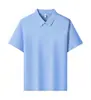 Polo de Seda de Amora com Gola Lapela para Negócios 10A Malha Plana de Memória Gola com Fio Envolvido Artesanato Roupa de Trabalho Estampável