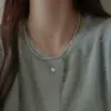 Collar de Perlas Gris Platino, Cadena de Suéter de Lujo Ligero de Nicho para Mujer, Nuevo Collar Gargantilla Popular 2024