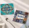 Porta-copos de cerâmica estilo mandala são antiderrapantes, resistentes ao calor, fáceis de limpar e apresentam designs de frutas frescas e florais.. Direto do fabricante, a personalização é suportada